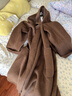 伊芙麗（eifini）伊芙麗定制散毛染駝絨蠶絲A型羊毛大衣外套女2025冬 暮秋駝 M 110-120斤 曬單實(shí)拍圖