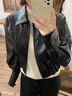 艾諾絲雅詩(shī)【商場(chǎng)同款】2026春季新款百搭率性皮夾克短外套PU皮衣女50121022 黑色 L 曬單實(shí)拍圖