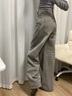 趣米樂(lè )小個(gè)子美式高街闊腿牛仔褲女春夏季新款潮流高腰寬松垂感彎刀長(cháng)褲 淺灰色 L 曬單實(shí)拍圖