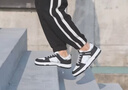 回力男鞋休閑鞋男學(xué)生春季皮面滑板鞋男厚底增高運動(dòng)鞋黑色板鞋子男 黑白色【國潮水墨】 41 曬單實(shí)拍圖