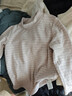 babylove【清倉】寶寶打底衫春秋微絨保暖上衣半高領(lǐng)t恤柔彈百搭條紋衣服 粉紫條 110 曬單實(shí)拍圖