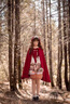 唐努烏洛麗塔裙子漿果少女op復古小紅帽斗篷長(cháng)袖日系洋裝lolita連衣裙 酒紅色連衣裙 M 曬單實(shí)拍圖