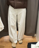 優(yōu)衣庫合作款/男裝女裝廓形長(cháng)褲/休閑褲褲子484875 01 乳白色 M 曬單實(shí)拍圖