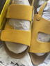 百麗（Belle）張凌赫同款smiley聯(lián)名快樂(lè )吐司親膚舒適童鞋勃肯涼鞋67209B65 黃色 35 (225mm) 曬單實(shí)拍圖