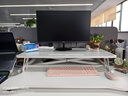 全品屋升降電腦桌升降工作臺電腦升降支架臺站立式升降辦公書(shū)桌 氣動(dòng)無(wú)級升降-白桌雙層80x40cm 【寬敞品質(zhì)桌面】 曬單實(shí)拍圖