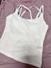歐迪芬女士吊帶背心女無(wú)痕帶胸墊春夏雙交叉美背內搭基礎打底可外穿白L 曬單實(shí)拍圖