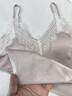 歐迪芬睡衣女士帶胸墊夏季薄款蕾絲仿真絲冰絲吊帶短褲可外穿家居服L 曬單實(shí)拍圖