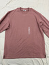 優(yōu)衣庫男裝女裝AIRism棉混紡圓領(lǐng)T恤/長(cháng)袖485562 485562/11粉紅色 S 曬單實(shí)拍圖