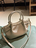 CHARLES&KEITH26春新品柔軟抽繩托特包手提菜籃子包生日禮物CK2-30782804 Cream奶白色 S 曬單實(shí)拍圖