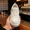 達芙妮超軟厚底小白鞋女款2026新款春季透氣增高女鞋運動(dòng)百搭休閑板鞋女 曬單實(shí)拍圖