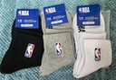 NBA襪子男襪休閑運動(dòng)襪籃球襪子男士中筒襪棉襪商務(wù)白襪子吸汗透氣 四季款（黑色） 3雙 均碼 （39-44碼） 曬單實(shí)拍圖