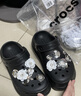卡駱馳（CROCS）洞洞鞋泡芙檀健次同款夏季新款女鞋涼鞋沙灘鞋厚底增高拖鞋207521 黑色（建議拍小一碼） 37-38 (230mm) M5W7 曬單實(shí)拍圖
