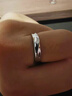 Grace GirlS925純銀光波情侶戒指韓版簡(jiǎn)約共渡愛(ài)河男女對戒開(kāi)口可調節送女友 曬單實(shí)拍圖