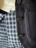香影藏青色復古牛仔套裝女2026春季新款格子吊帶短外套褲子三件套 藏青 L 165/88A/110-125斤 曬單實(shí)拍圖