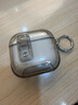 尚蘇適用 AirPods4保護套蘋(píng)果AirPods4保護殼4代藍牙耳機支架自動(dòng)彈蓋鎖扣硅膠高級感apple防摔透黑 曬單實(shí)拍圖