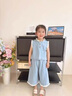 G.duck小黃鴨童裝女童夏裝套裝兒童牛仔衣服女寶寶夏季闊腿褲背心兩件套 淺藍色 110 （建議身高100cm 4-5歲）cm 曬單實(shí)拍圖