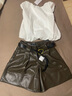 UR2025冬季新款女裝琥珀流光風(fēng)褶皺皮質(zhì)腰帶短褲UWU650009 曬單實(shí)拍圖