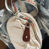 京智新款冬季休閑百搭斜挎包日常通勤輕便帆布女包時(shí)尚潮流單肩包 米白色 曬單實(shí)拍圖