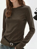 fano studios范洛Fano 經(jīng)典百搭T恤女2026新款松弛慵懶感萬(wàn)能打底修身長(cháng)袖上衣 古銅綠 現貨 M 曬單實(shí)拍圖