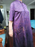SOEM200斤香云紗媽媽連衣裙夏款寬松大碼輕奢女裝真絲桑蠶絲氣質(zhì)裙子 紫色連衣裙 2XL 建議135-150斤 曬單實(shí)拍圖