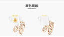 嘟嘟家【7A】?jì)和绦涮籽b男童夏季T恤女童格子長(cháng)褲寶寶透氣兩件套 粉色 80 曬單實(shí)拍圖