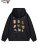 查爾斯桃心動(dòng)物印花連帽衛衣男女同款情侶百搭休閑潮流套頭長(cháng)袖 黑色 S 曬單實(shí)拍圖
