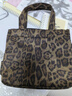 鵬境女士秋冬新款手提包豹紋時(shí)尚媽咪包飯盒包上班通勤包袋帆布拉鏈款 豹紋手提-含掛件【綠咖色】 曬單實(shí)拍圖