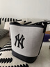 FAVES MLB韓國NY帆布水桶包經(jīng)典老花大容量單肩包時(shí)尚百搭刺繡字母斜挎包 帆布水桶黑色【禮盒款】 曬單實(shí)拍圖