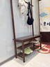 實(shí)木換鞋凳掛衣架一體鞋架入戶(hù)門(mén)口衣帽架玄關(guān)鞋柜坐凳穿鞋凳 【FAS特級橡膠木高強承重】胡桃木色90cm 曬單實(shí)拍圖