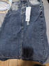 對白（DUIBAI）【杜鵑同款】復古牛仔半身裙女2026春新款寬松休閑開(kāi)叉A字裙 水洗藍 S 曬單實(shí)拍圖