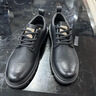奧康皮鞋男春季2026新款百搭休閑商務(wù)男鞋低幫大頭鞋子男士馬丁工裝靴 黑色 單層 41 曬單實(shí)拍圖