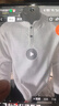 Homlean美式亨利領(lǐng)長(cháng)袖T恤男款春季新款寬松正肩休閑polo衫HB98白灰2XL 曬單實(shí)拍圖