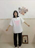 MARDI MAIBITO商場(chǎng)同款純棉女士T恤2026夏裝潮牌韓國雛菊寬松時(shí)尚短袖女上衣 602白色-粉菊 S (80-110斤） 曬單實(shí)拍圖