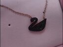 施華洛世奇（SWAROVSKI）Swan小號黑色天鵝鍍銠色女士項鏈5347330紀念日生日禮物 曬單實(shí)拍圖