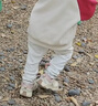 英氏（YEEHOO）兒童褲子女寶寶夏季休閑收腳打底長(cháng)褲 米白 100CM 曬單實(shí)拍圖
