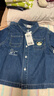 巴拉巴拉童裝兒童短袖襯衫純棉牛仔外套男童夏裝寬松上衣印花潮流 牛仔中藍88201 105 曬單實(shí)拍圖