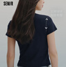 森馬（Semir）涼感T|短袖T恤女夏短款修身正肩圓領(lǐng)上衣2026套頭衫109326100004 曬單實(shí)拍圖