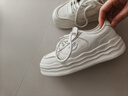百麗（Belle）厚底增高板鞋女26春新款商場(chǎng)舒適百搭小白鞋休閑鞋F6V1DAM6 米白色 36 曬單實(shí)拍圖