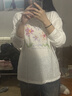 UR2026春季新款女裝鬼馬童趣休閑手繪印花長(cháng)袖T恤UYL450247 本白 (面料微透) M 曬單實(shí)拍圖