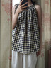 UR2025夏季新款女裝撞色格紋超寬松無(wú)袖罩衫襯衫UYU250031 曬單實(shí)拍圖