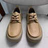 七匹狼休閑皮鞋男鞋夏季新款透氣防滑輕便軟底休閑鞋耐磨厚底通勤鞋子男 卡其色 【標準皮鞋碼】 41 曬單實(shí)拍圖