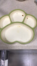 COOKSS 寶寶餐盤(pán)硅膠嬰兒學(xué)吃飯分格兒童餐具輔食碗餐盤(pán)帶吸盤(pán) 雙拼綠 曬單實(shí)拍圖
