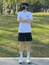 回力夏季純棉運動(dòng)服套裝男青少年跑步健身訓練服夏天透氣涼感短袖體恤 白色+黑色(星之夢(mèng)) L /175(純棉透氣親膚) 曬單實(shí)拍圖