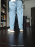 太平鳥(niǎo)男裝夏季淺色錐形牛仔褲男褲子B2HAD2E07 藍色1（錐型） 3XL 曬單實(shí)拍圖