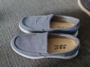 布舍元青年透氣平底休閑鞋一腳蹬帆布板鞋老北京布鞋男411-1728 藍色42 曬單實(shí)拍圖