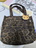 鵬境女士秋冬新款手提包豹紋時(shí)尚媽咪包飯盒包上班通勤包袋帆布拉鏈款 豹紋手提-含掛件【綠咖色】 曬單實(shí)拍圖