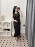 Sellynear孕婦裝2026新款連衣裙春夏時(shí)尚法式氣質(zhì)百褶孕期背心裙 經(jīng)典黑 M 曬單實(shí)拍圖