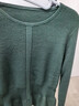 晚白【新品】2026春款氣質(zhì)顯白設計感韓系毛衣收腰顯瘦彈力針織衫女 墨綠色 S 曬單實(shí)拍圖