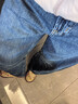 蓋璞女裝秋季款無(wú)彈高腰純棉廓形彎刀褲寬松休閑牛仔褲美版509296 曬單實(shí)拍圖