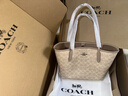 蔻馳（COACH）奧萊女士女包經(jīng)典標志中號CITY托特包單肩包手提包通勤禮物city26 SV/沙黃色/灰褐色 曬單實(shí)拍圖
